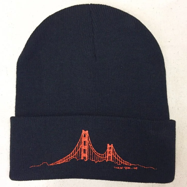 Golden Gate Bridge Knit Beanie ~ Black (Corporate) — cavallo point – the lodge at the golden gate